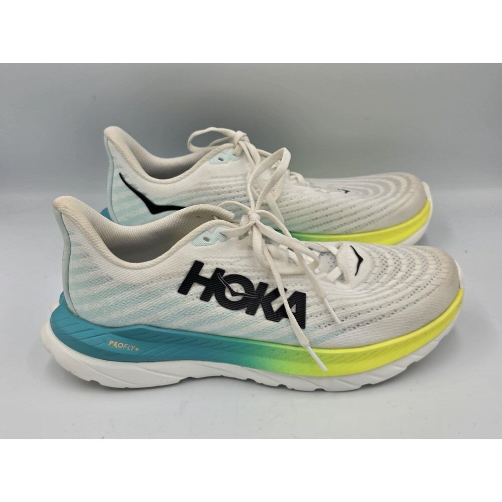 Hoka One One Mach 5 Shoes Womens Size 8.5 B White Yellow Running Sneaker 1127894